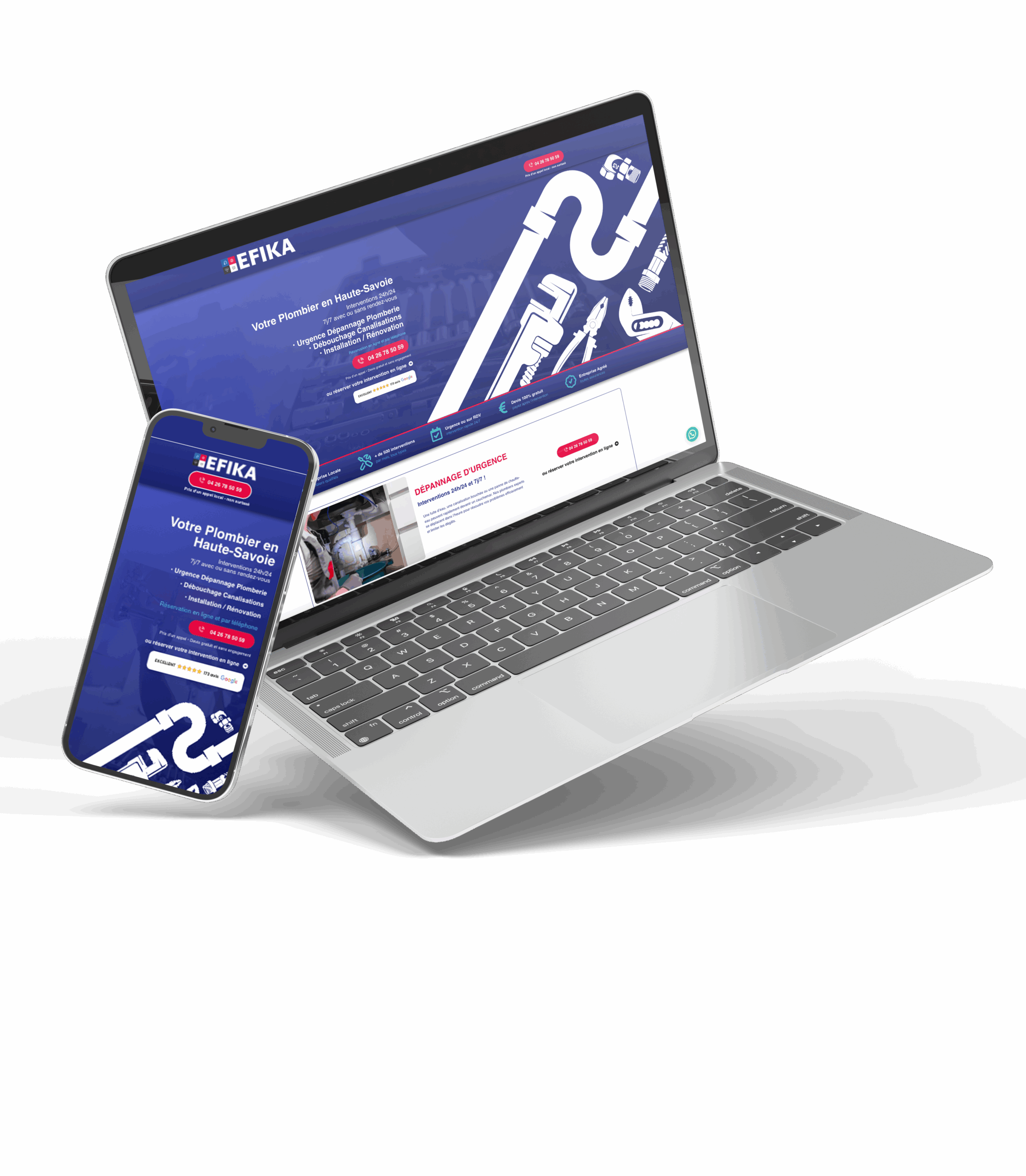 Agence Web Annecy | Agence web & digitale à Annecy | Alpicom site vitrine et landing pages pour campagne publicitaire client plombier, agence web digitale annecy