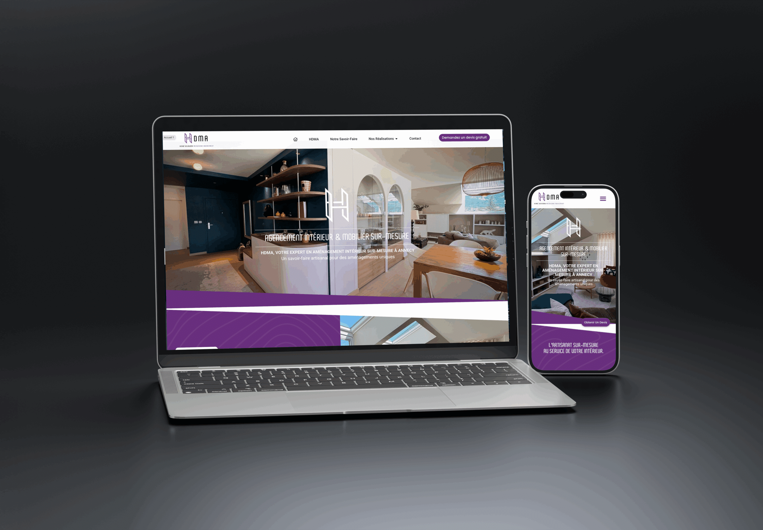 Agence Web Annecy | Agence web & digitale à Annecy | Alpicom developpement site web client HDMA menuiserie agencement à annecy