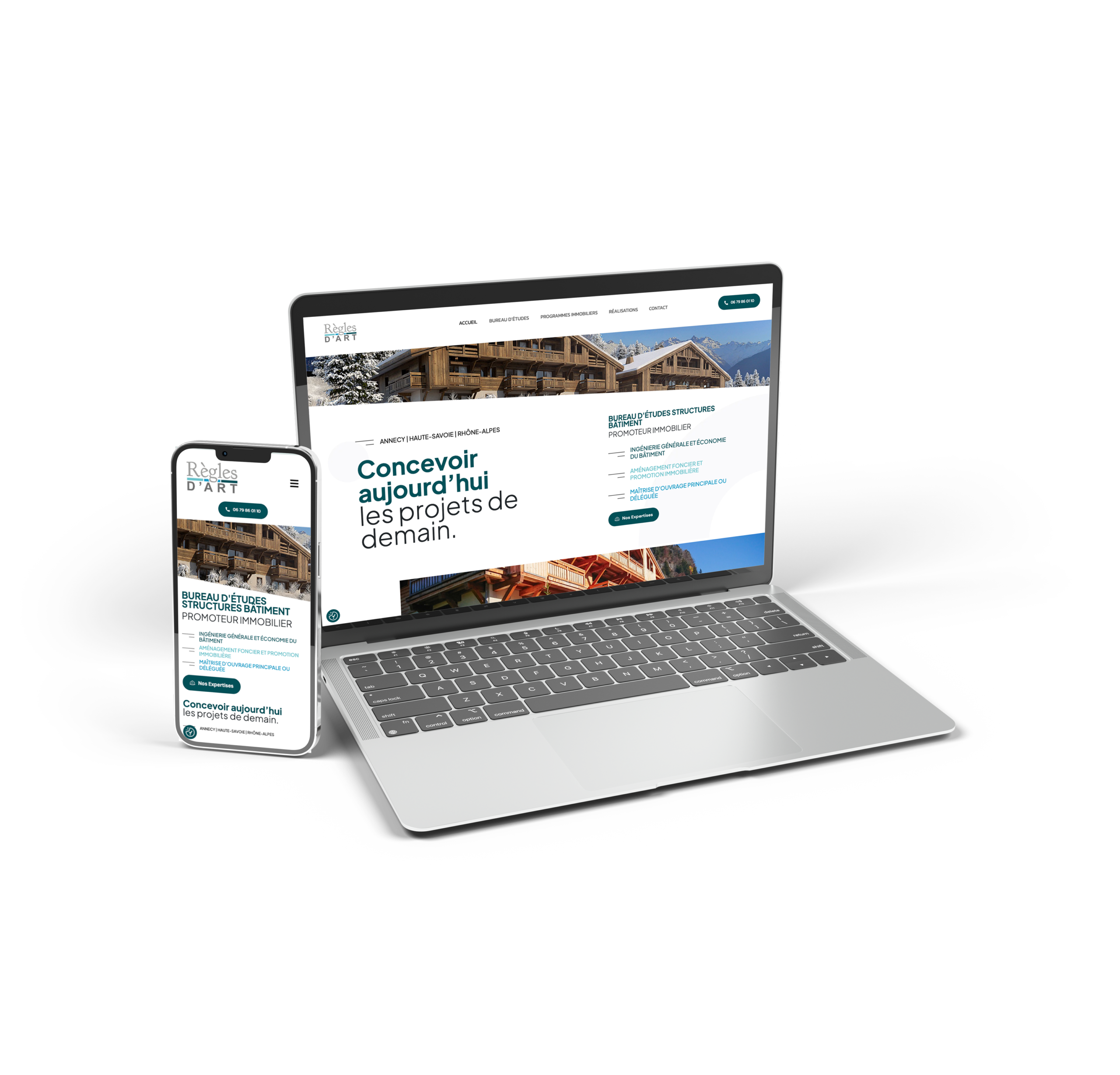 site web responsive bureau d'étude structure bâtiment et promoteur immobilier